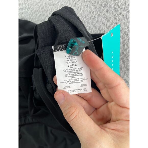 Aqua Green One Piece Swimsuit Womens Small Black Padded Romper Full Coverage NWT - Picture 5 of 9